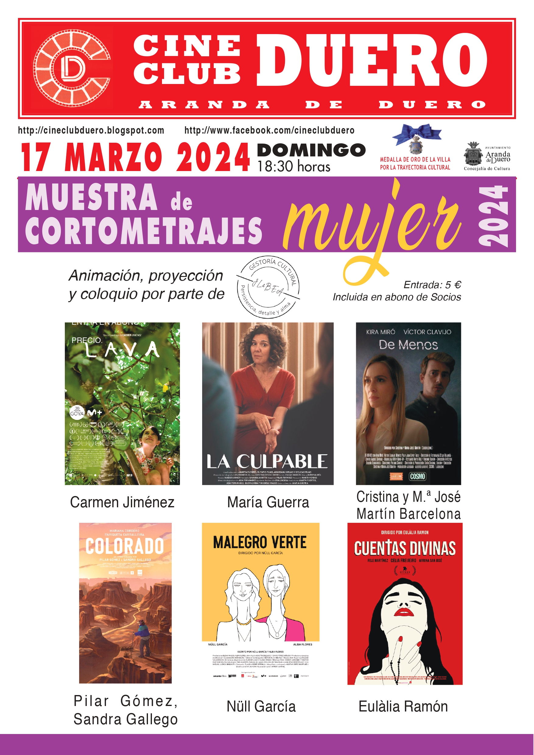 Cartel que anuncia la sesión de cortos