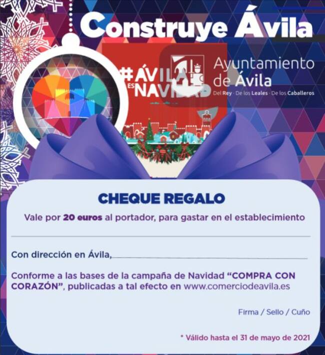 Cheque regalo que repartirán las empresas participantes