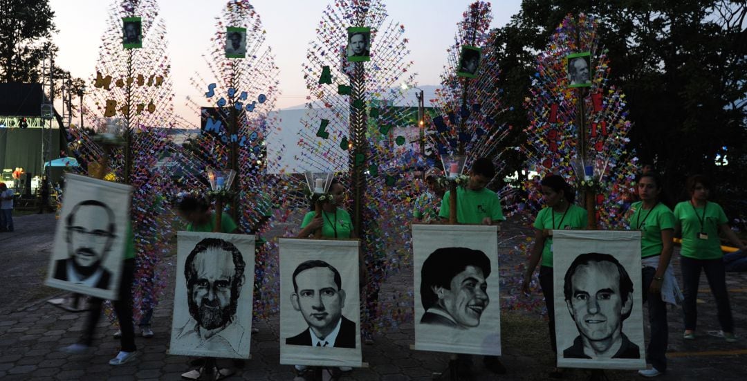 Homenaje en 2019 a los jesuitas asesinados en la Universidad de El San Salvador.