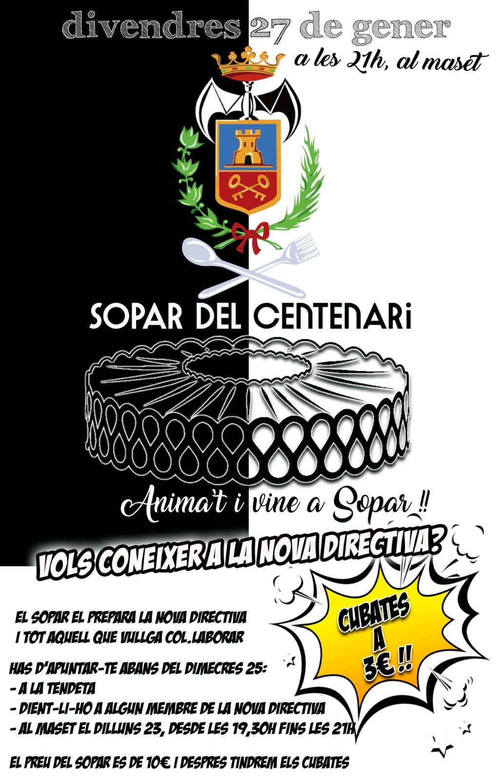 Cartel de una de las cenas