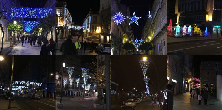 Varias instantáneas del encendido en Ourense