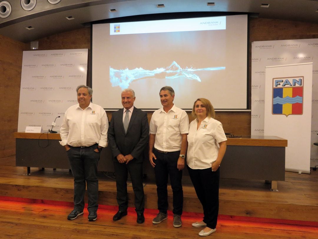 Un moment de la presentació del balanç de la temporada de la FAN i dels objectius de la següent a la seu d'Andbank, el patrocinador de l'equip nacional.