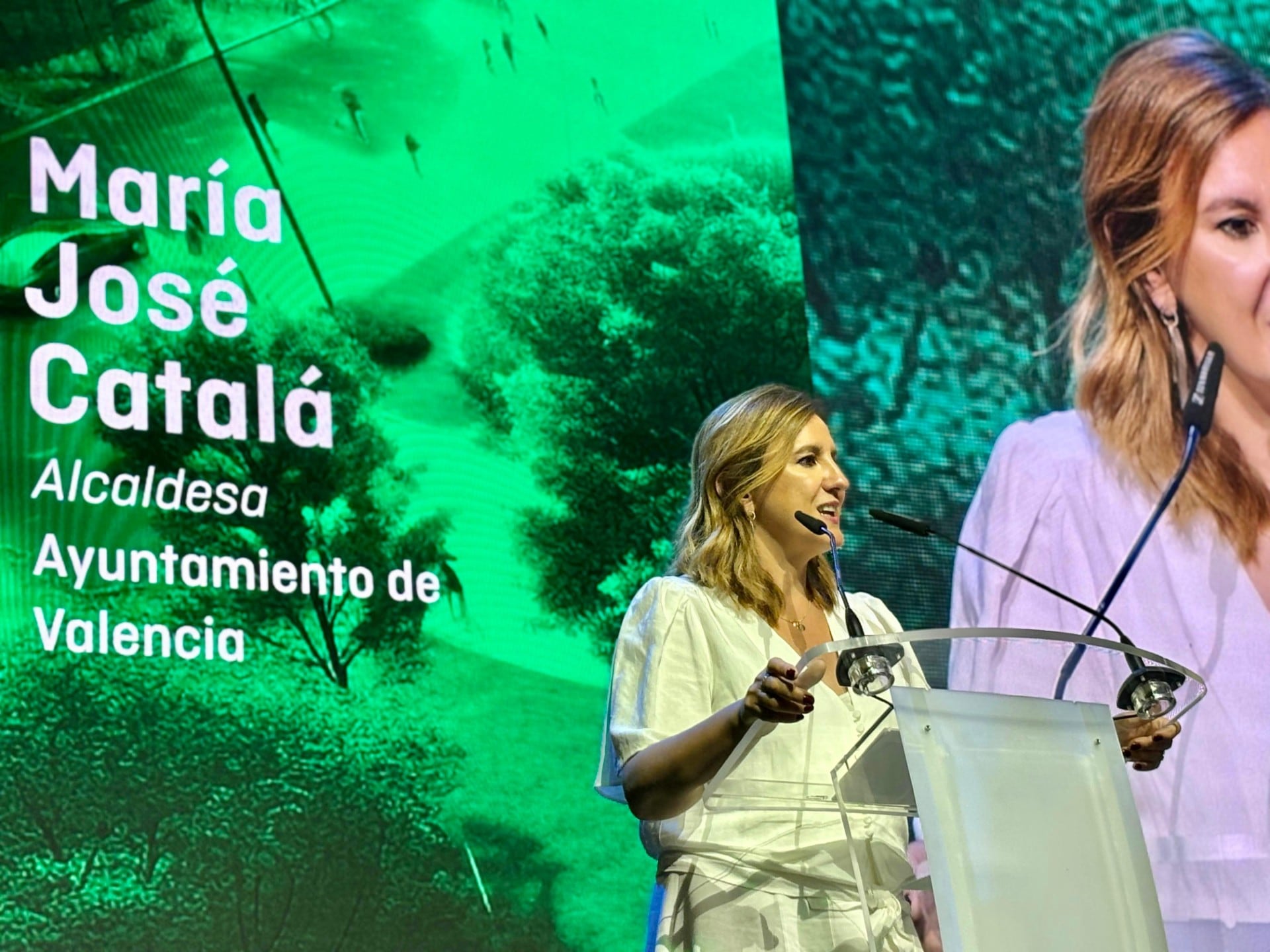 La alcaldesa de València, durante su intervención este martes en Málaga