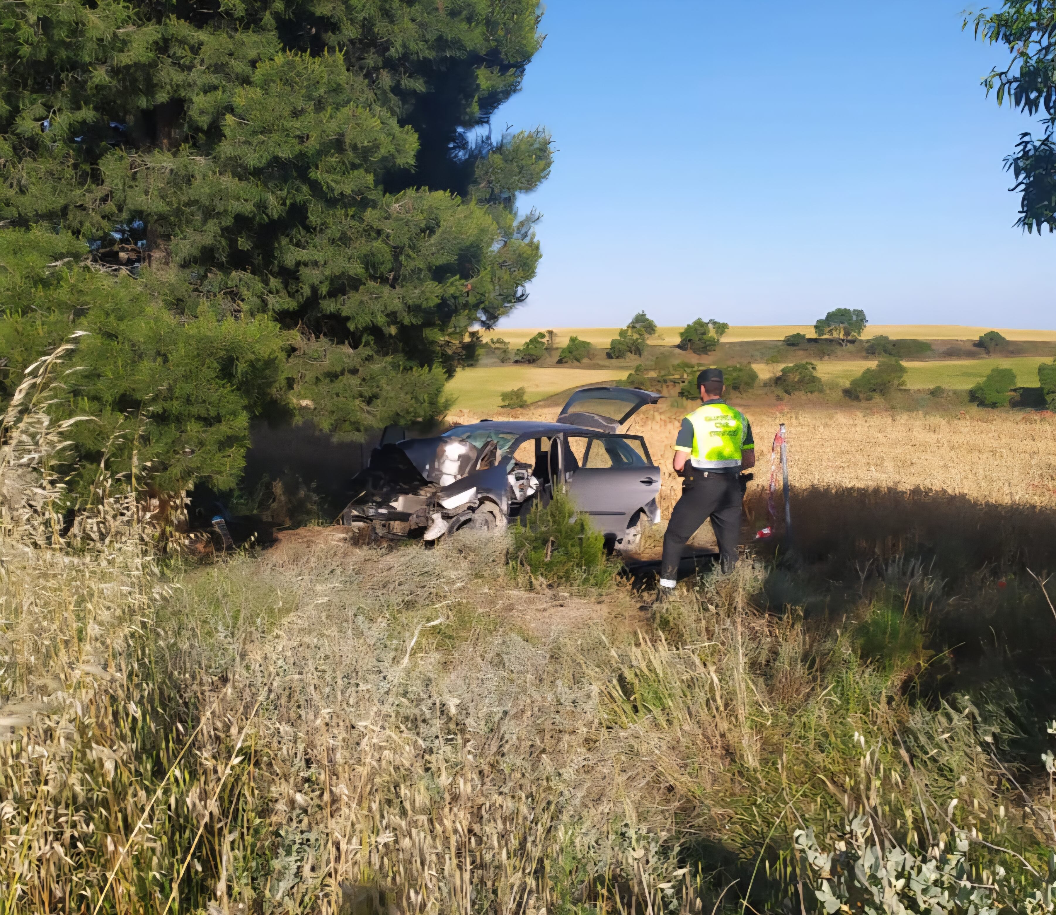 Accidente de tráfico ocurrido en Almudévar con herido grave