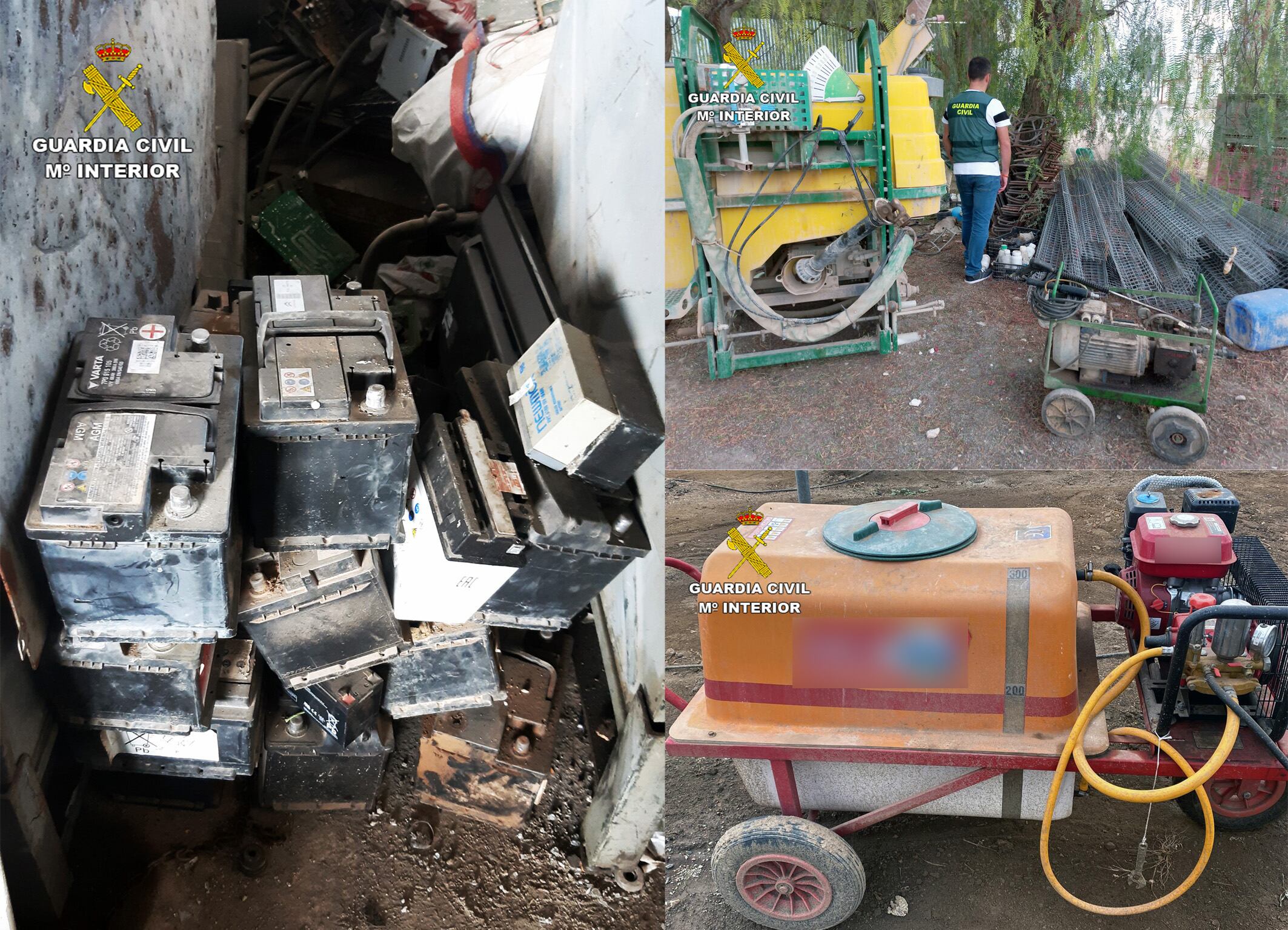 La Guardia Civil desarticula tres grupos delictivos dedicados a la sustracción de cobre y herramientas en la comarca del Guadalentín