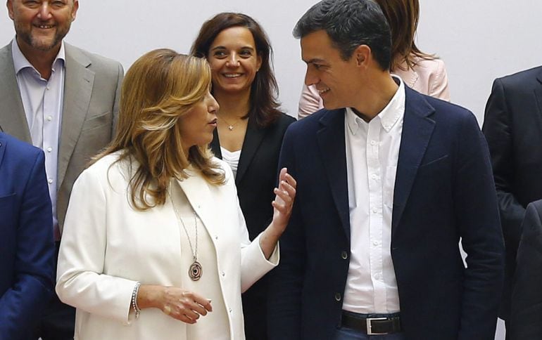 Pedro Sánchez y Susana Díaz este martes. 