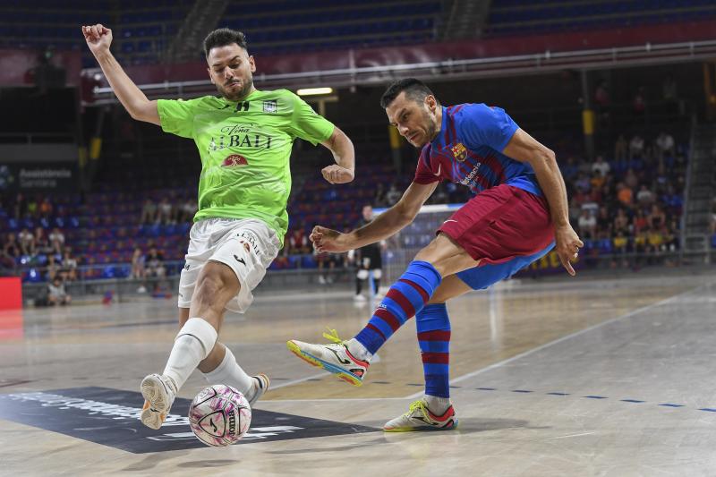 Un momento del encuentro entre el Barça y el Viña Albali Valdepeñas