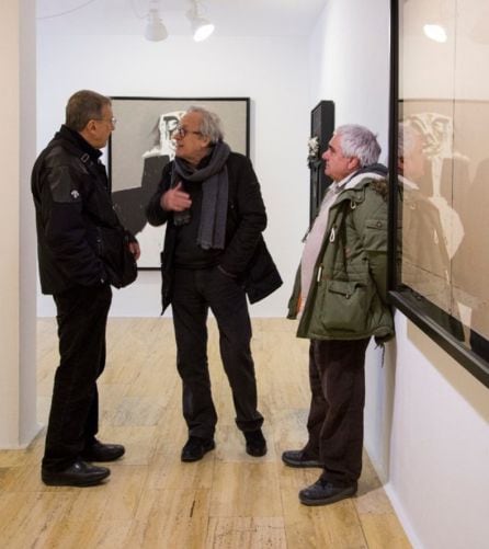 José María Yturralde, Jorge Teixidor y Antonio Garrote en el Museo de Arte Abstracto de Cuenca en enero de 2020.