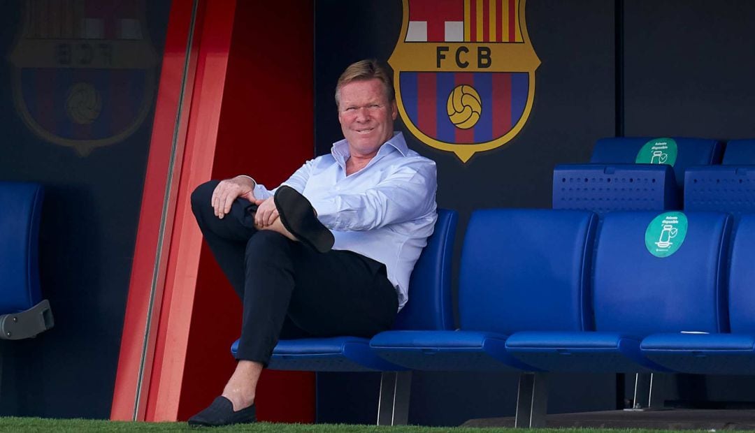 Ronald Koeman, en el banquillo del FC Barcelona.