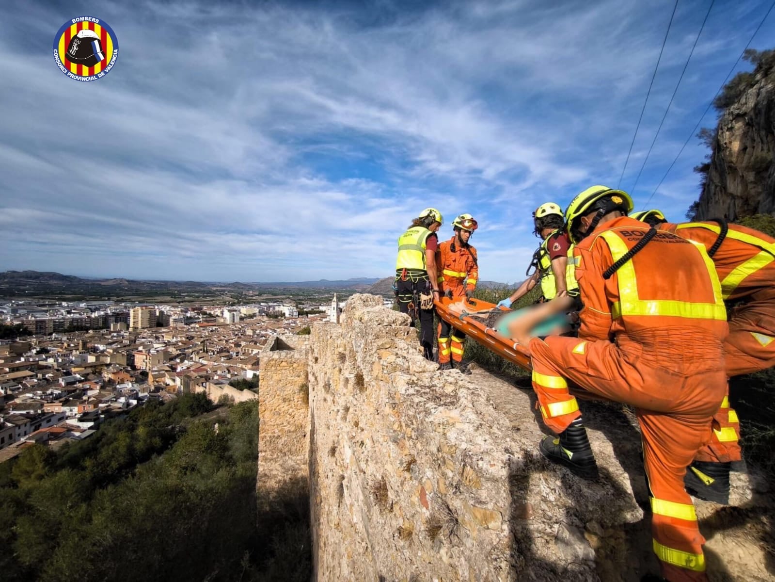 Imágenes del rescate en Xàtiva. Fuente: Bombers València