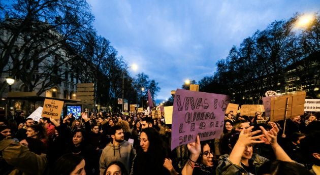 Manifestación del 8M (Día Internacional de la Mujer) en Madrid a 8 de marzo de 2020