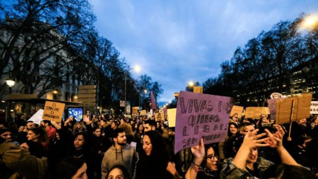 Manifestación del 8M (Día Internacional de la Mujer) en Madrid a 8 de marzo de 2020