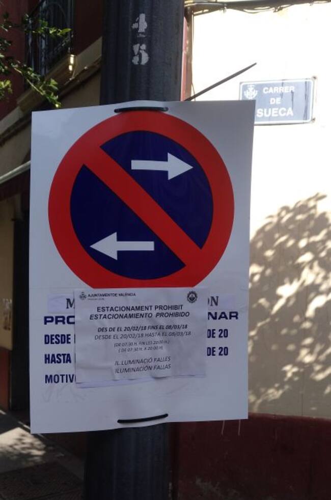 Cartel en la calle Sueca