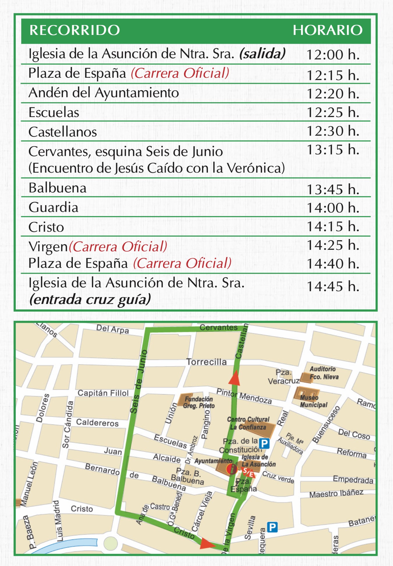 Itinerario y horarios de la procesión del mediodía de Viernes Santo en la Semana Santa en Valdepeñas (Ciudad Real)