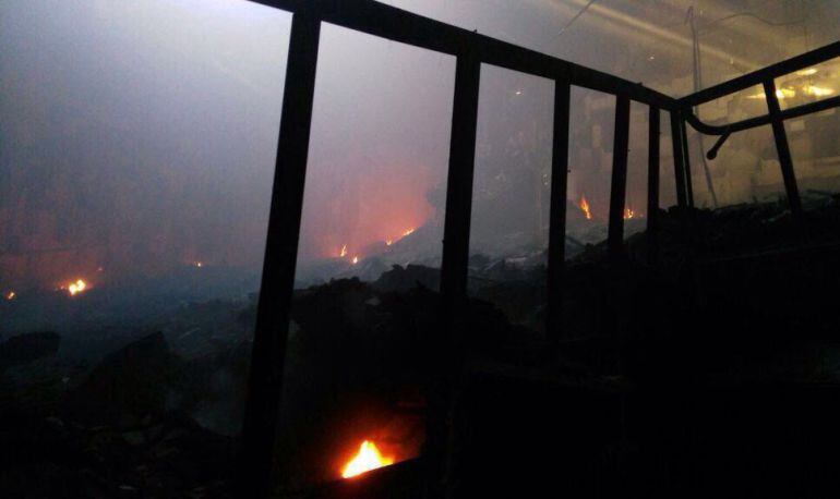 Así quedó la sala de cine calcinada