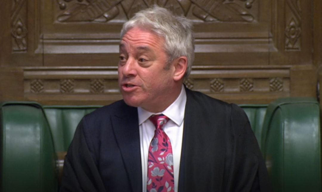 El presidente del Parlamento británico, John Bercow