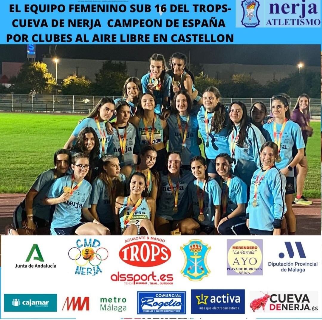 El equipo femenino del Trops Cueva de Nerja Sub-16 Campeón de España en Castellón