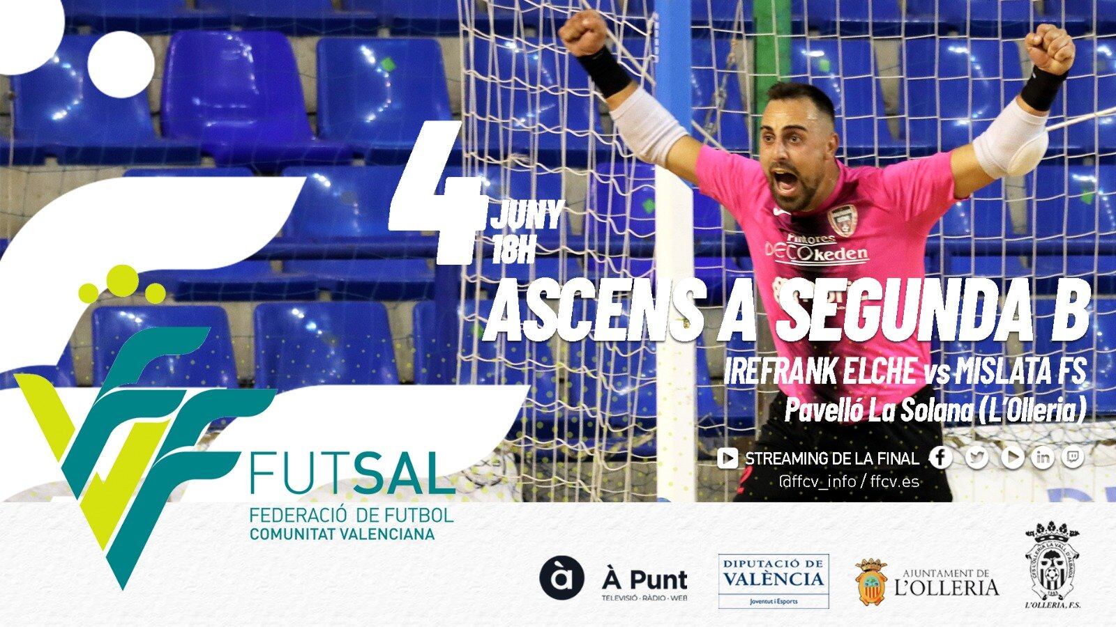 Cartell anunciador de la FFCV de la final per l'ascens de categoria
