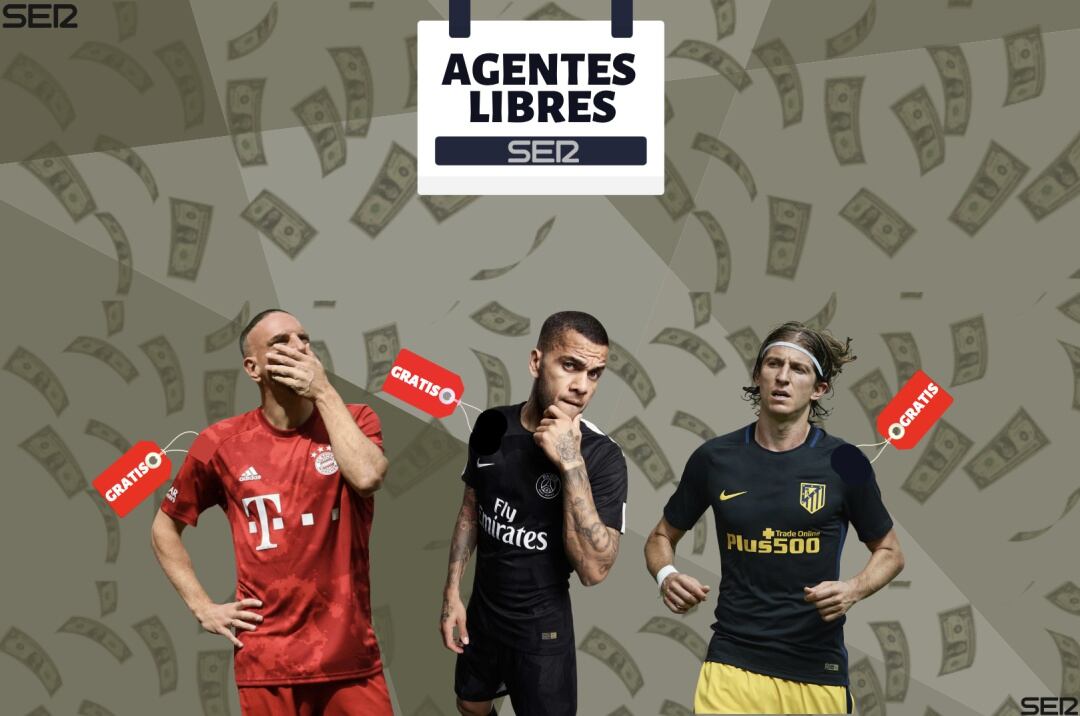 Dani Alves, Ribéry y Filipe Luis, son 3 de los agentes libres más destacados del momento.