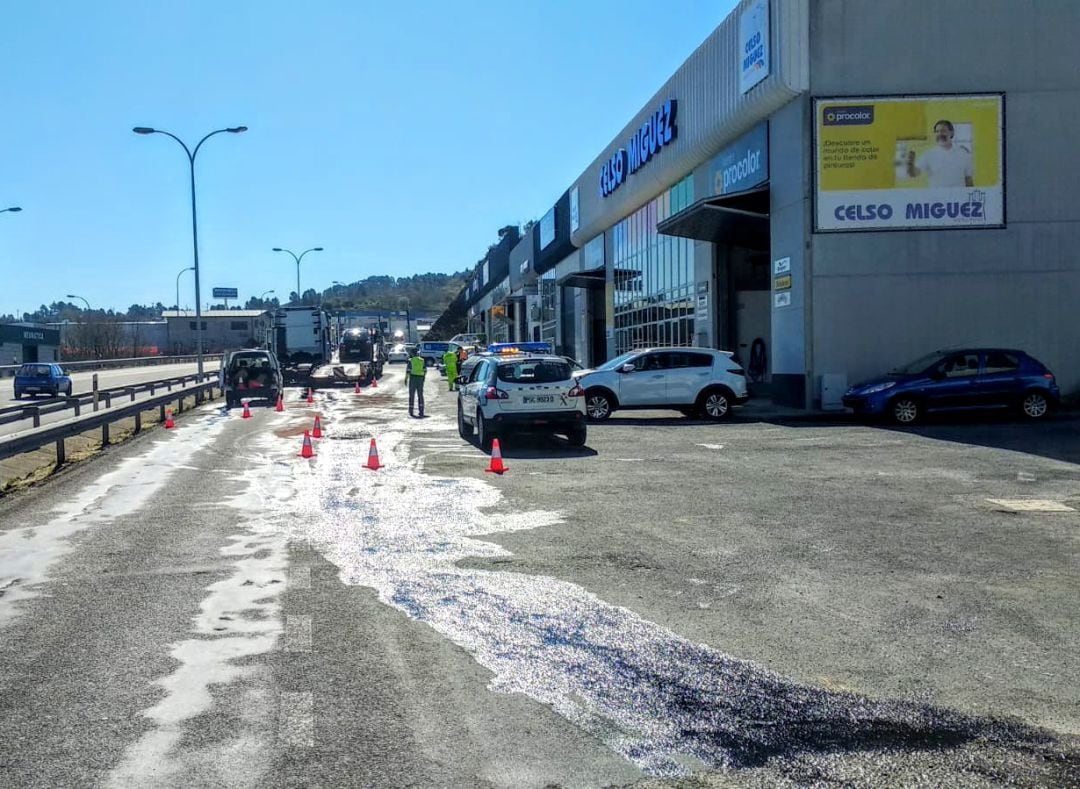 El accidente se produjo sobre las doce del mediodía de hoy jueves