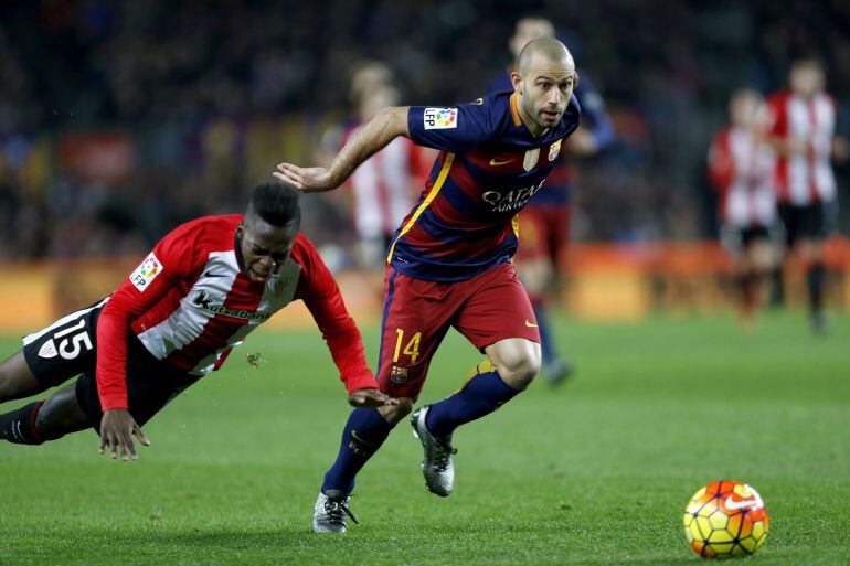 Mascherano, en el partido de Copa ante el Athletic.