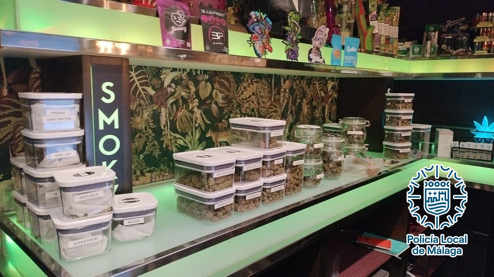 Uno de los locales detectados con cannabis en Málaga capital