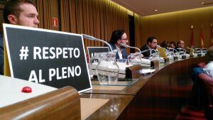 El grupo municipal socialista protesta en el pleno