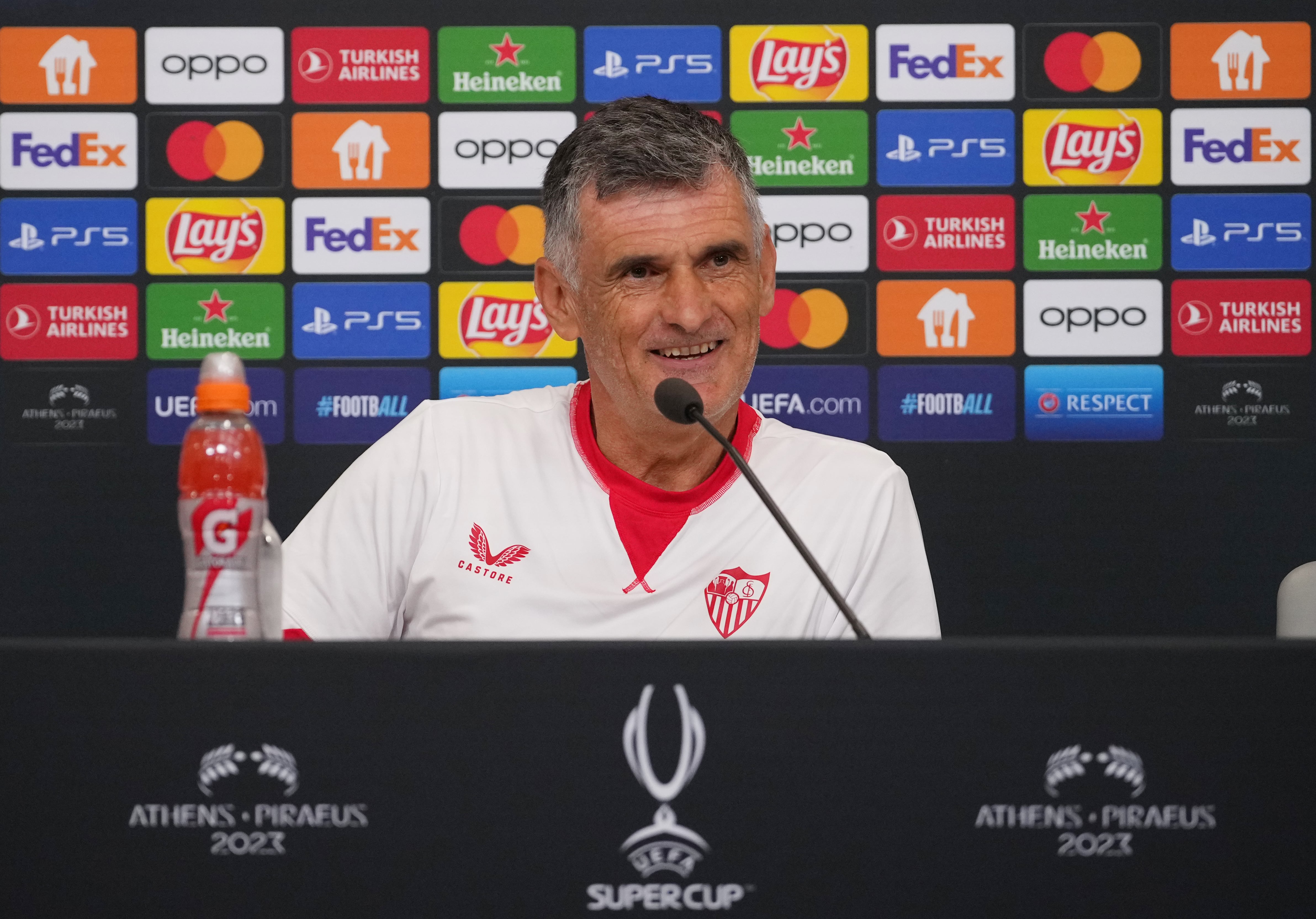 Sevilla FC Training Session And Press Conference - UEFA Super Cup 2023