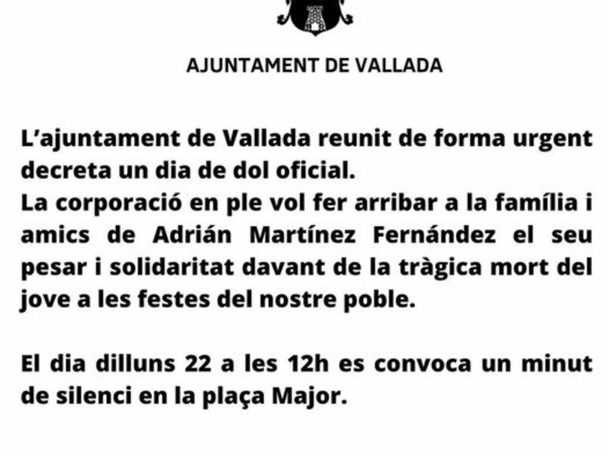 Las fiestas de Vallada se han cobrado la vida de un joven