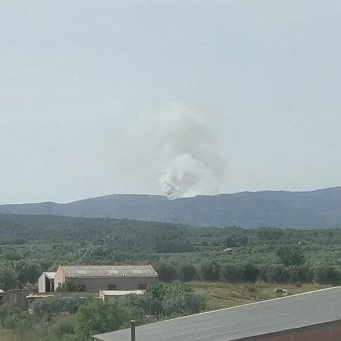Imagen del incendio desde Sant Mateu