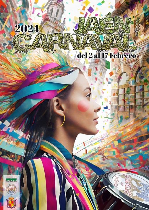 Cartel del Carnaval 2024 de Jaén capital, cuyo autor es David Castañeda.