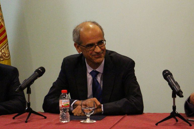 Antoni Martí durant l'esmorzar de Nadal amb la premsa.