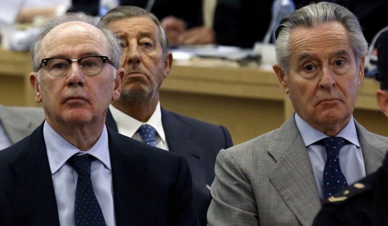 Rodrigo Rato y Miguel Blesa, durante el juicio de las &#039;tarjetas black&#039;, celebrado en la Audiencia Nacional.