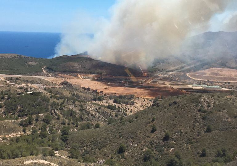 La imagen corresponde al incendio de la zona del Gorguel de esta semana en Cartagena