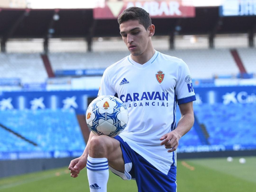 Sanabria, durante su presentación en la mañana del miércoles en La Romareda