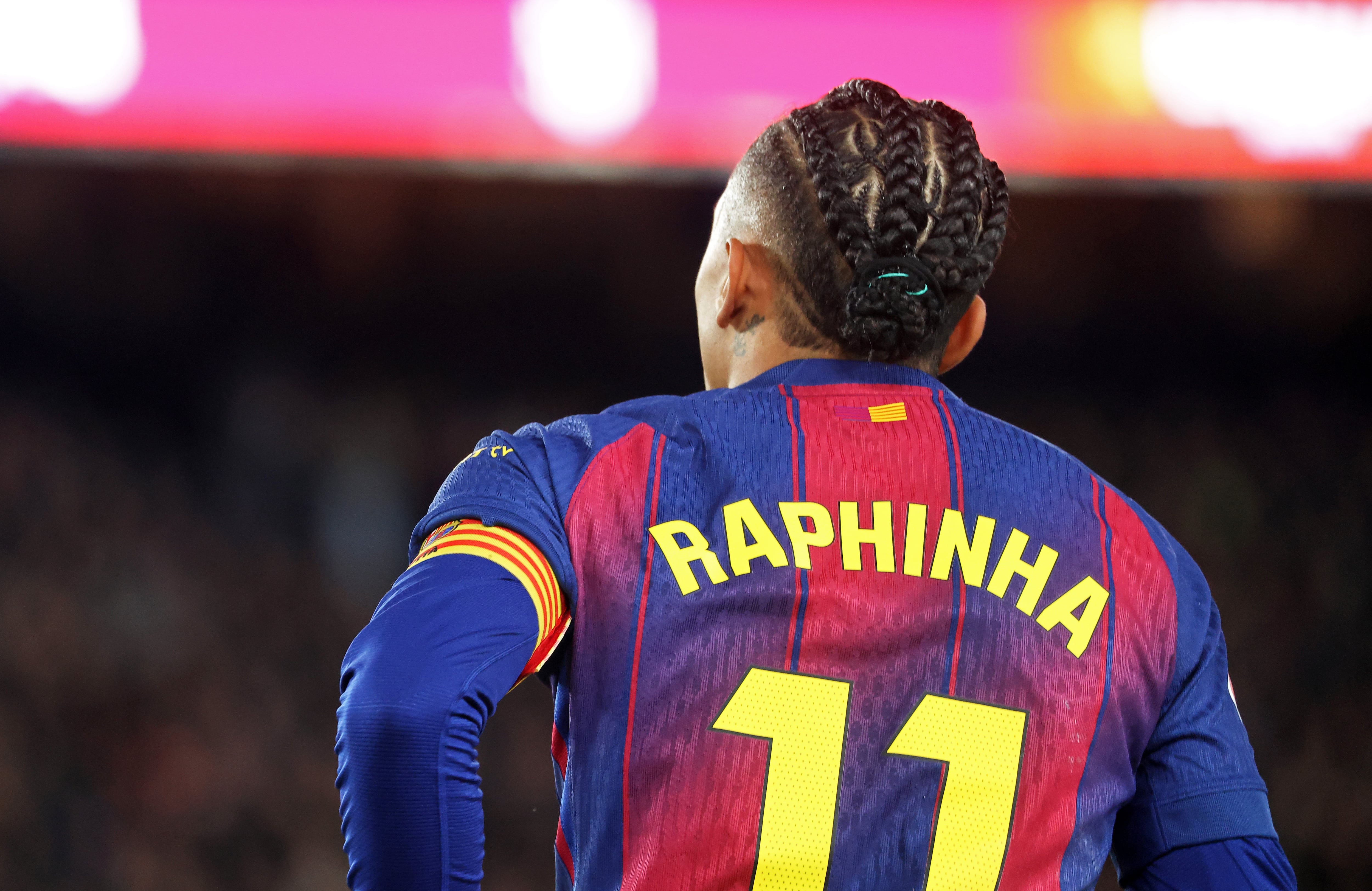 Raphinha, durante el FC Barcelona-Atlético de Madrid de LaLiga