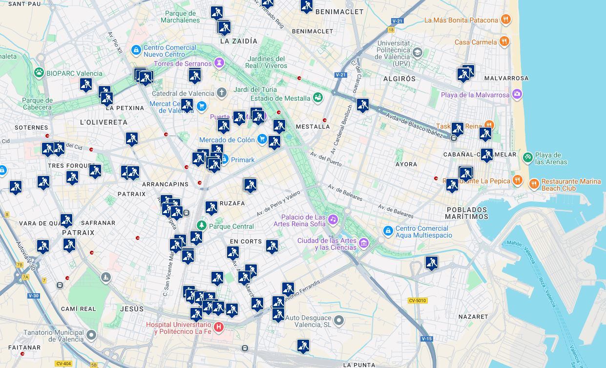 Obras activas en la ciudad de València durante el mes de agosto de 2025.