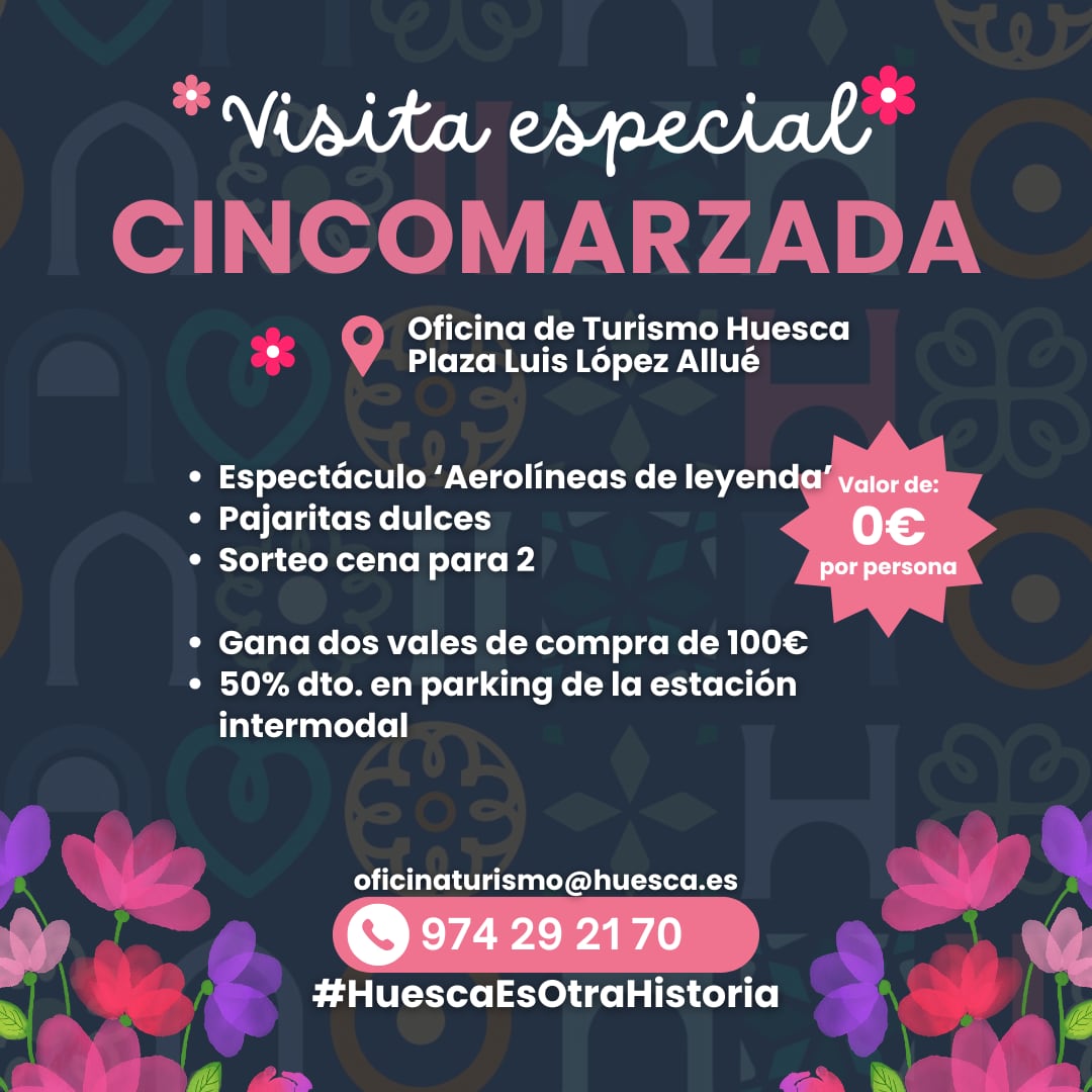 cartel de la promoción de Huesca en la Cincomarzada