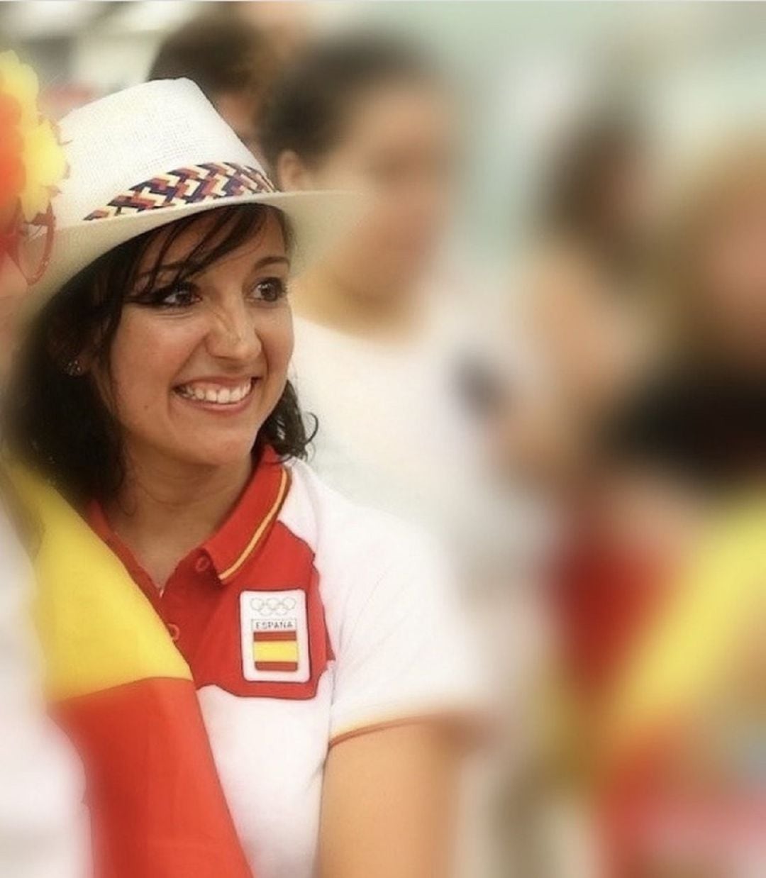 Sara Bayón en uno de los tres desfiles olímpicos que participó