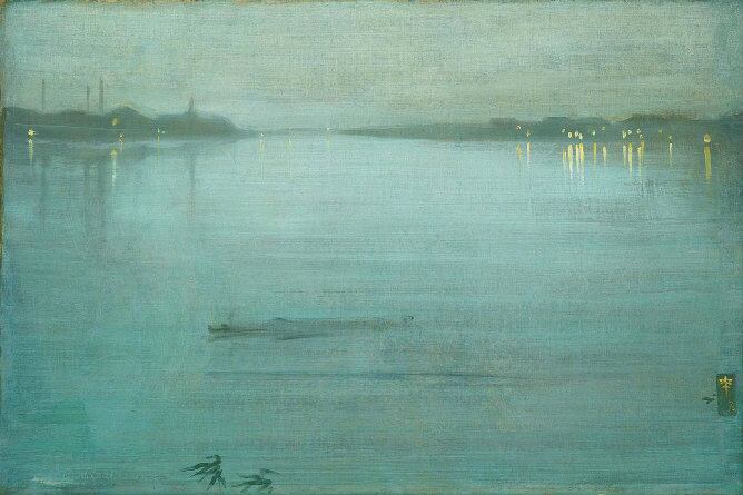 'Nocturno: azul y plata-Luz de Cremorne', de Whistler, dentro de la exposición 'La isla del tesoro. Arte británico de Holbein a Hockney'