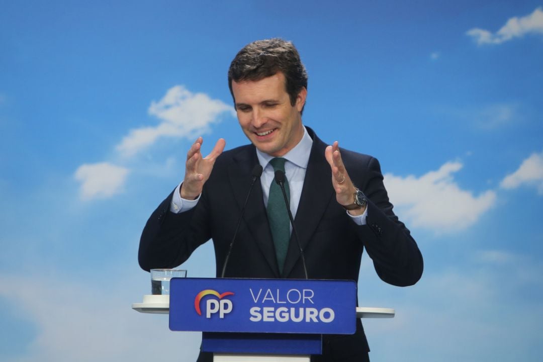 Casado, tras la reunión del Comité Ejecutivo del PP, el pasado 30 de abril.