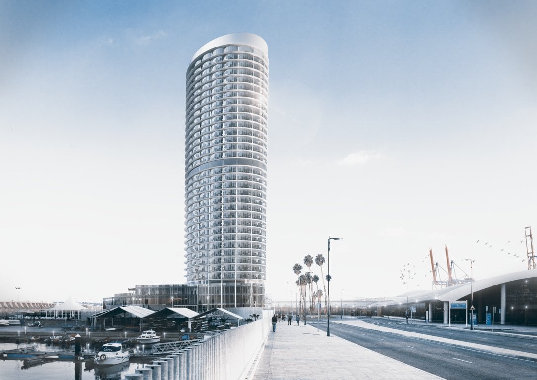 Proyecto de la torre del puerto de Málaga