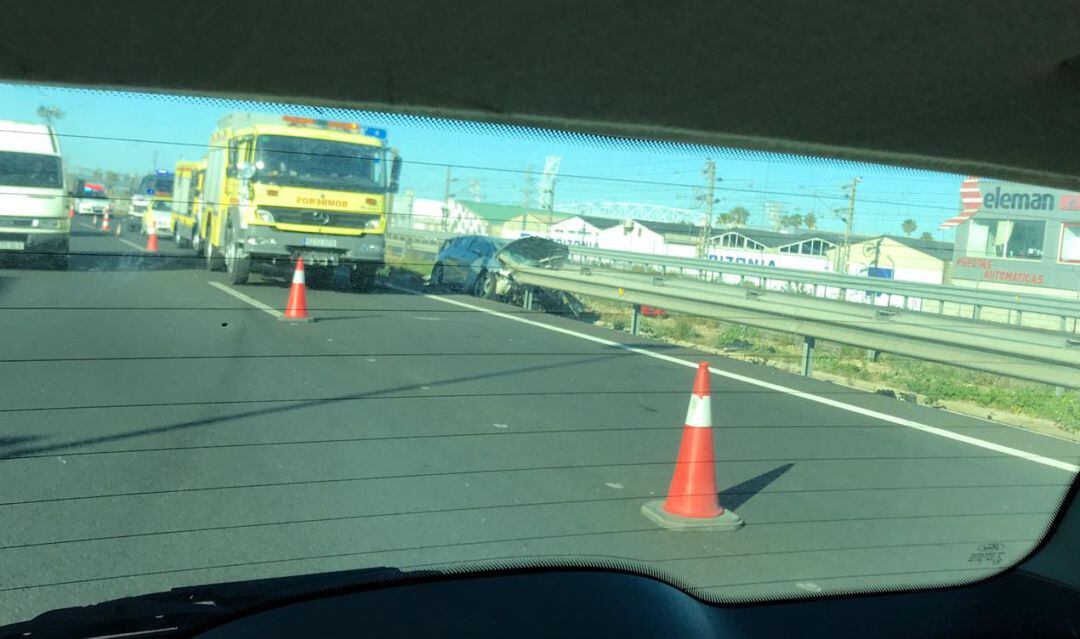 Imagen del accidente en la A-48