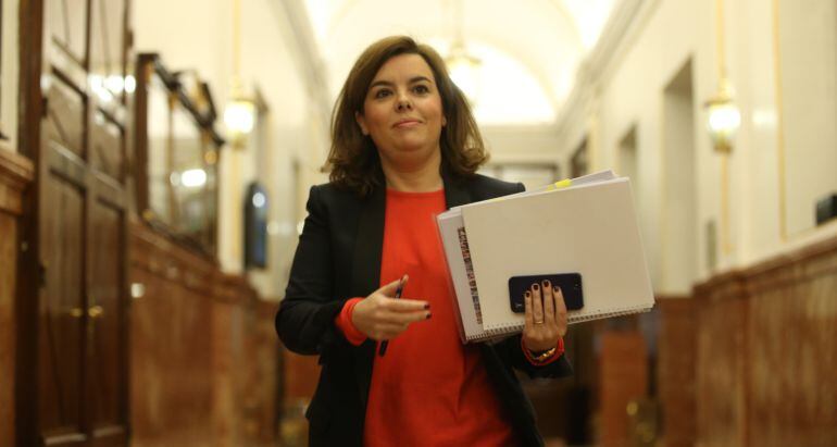 Soraya Saenz de Santamaria este miércoles en el Congreso de los Diputados