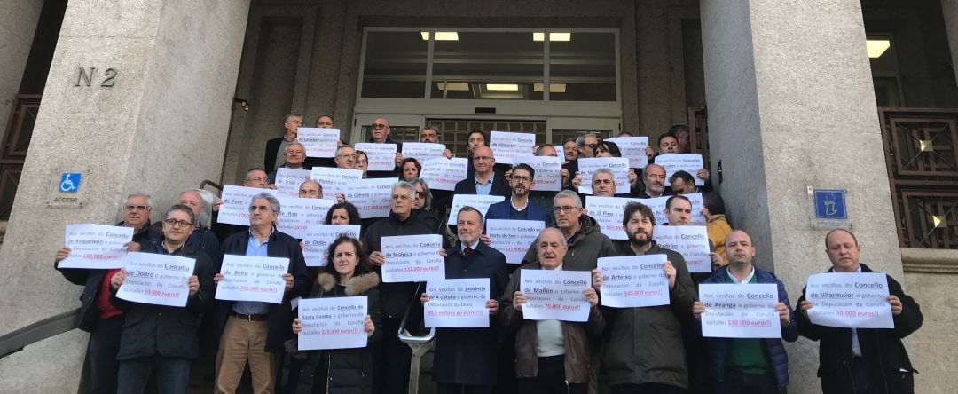 Los representantes del Partido Popular en la Diputación de A Coruña