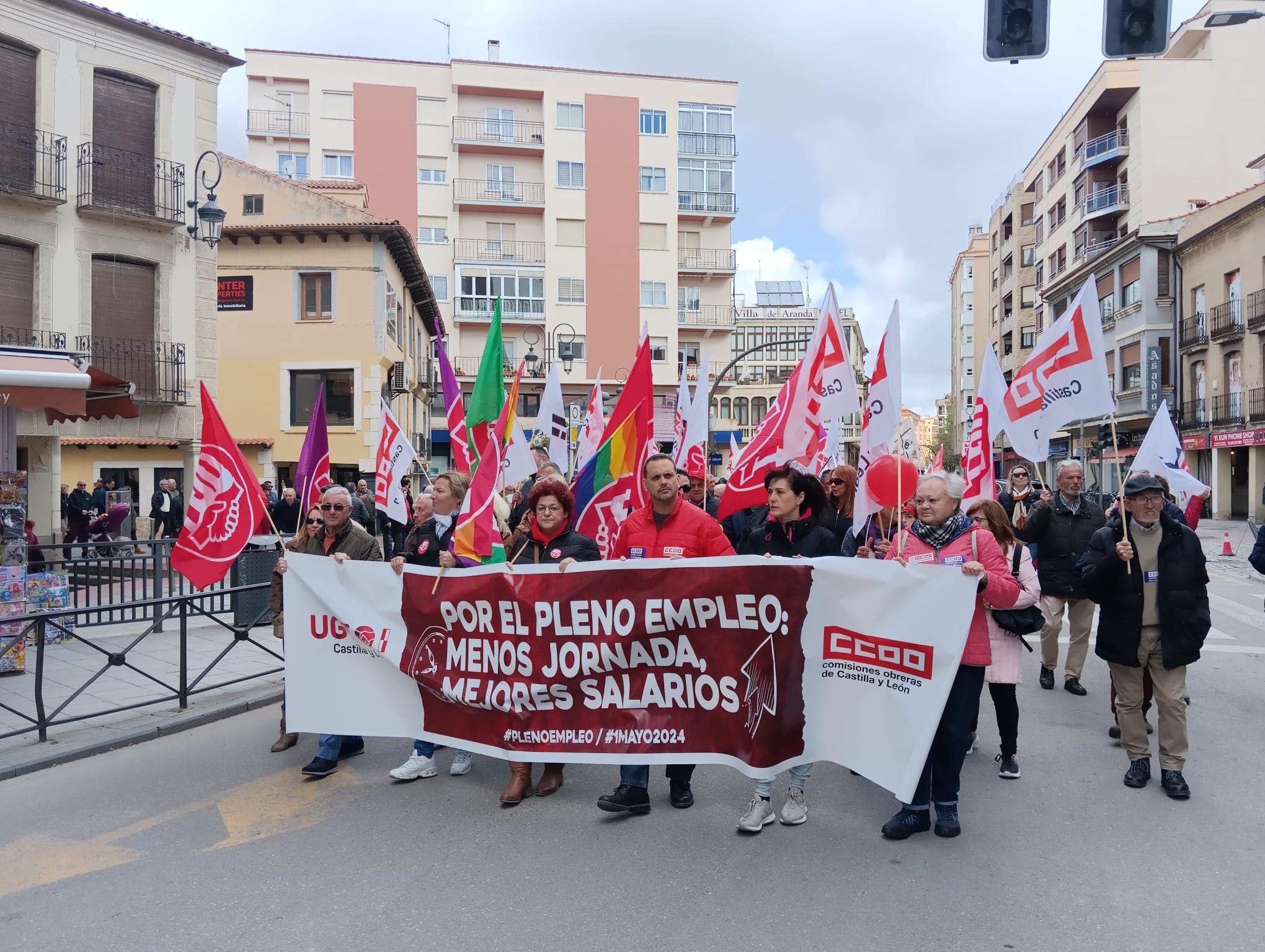 Manifestación por el pleno empleo en Aranda