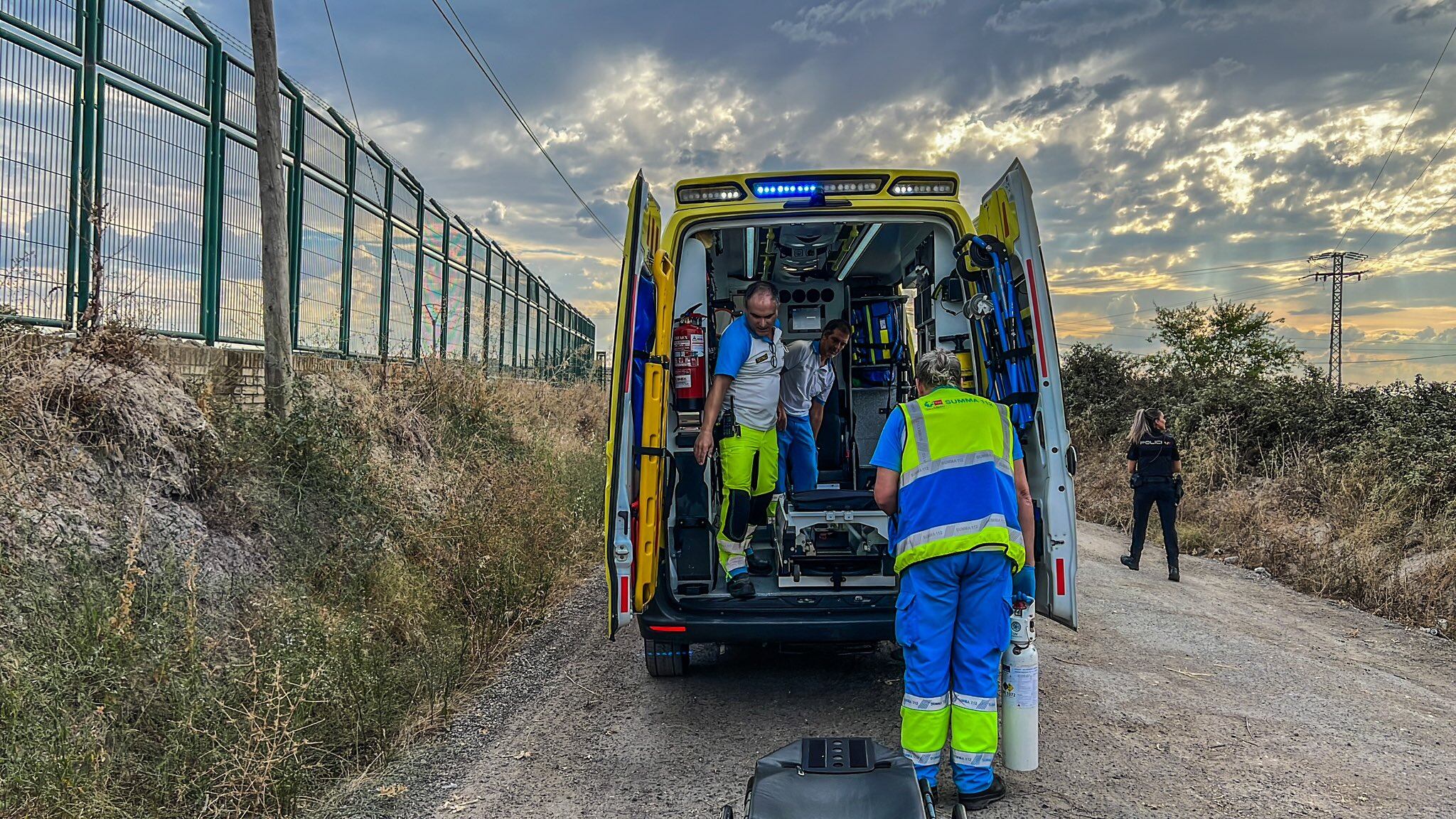 Los servicios sanitarios trabajando en la zona