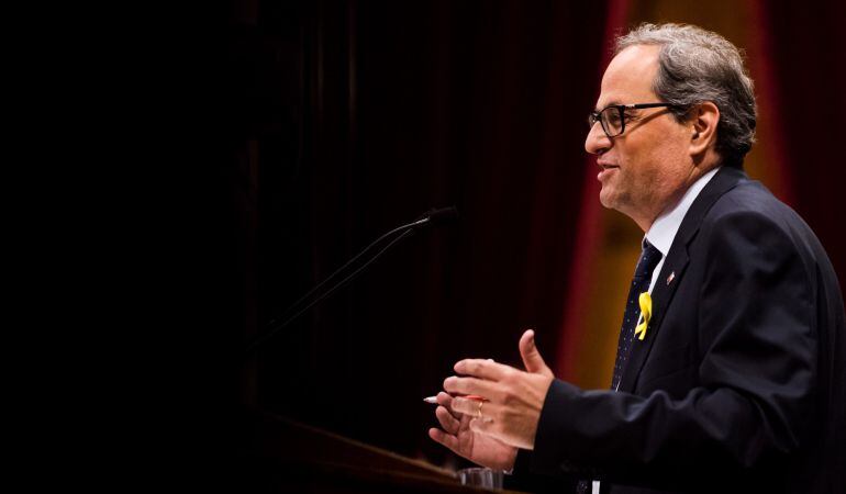 Quim Torra, durante el debate del pleno de investidura.