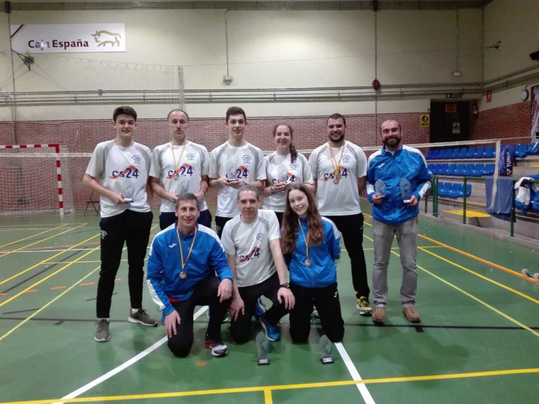 Los medallistas sorianos en el Regional de Bádminton en Tudela de Duero (Valladolid).