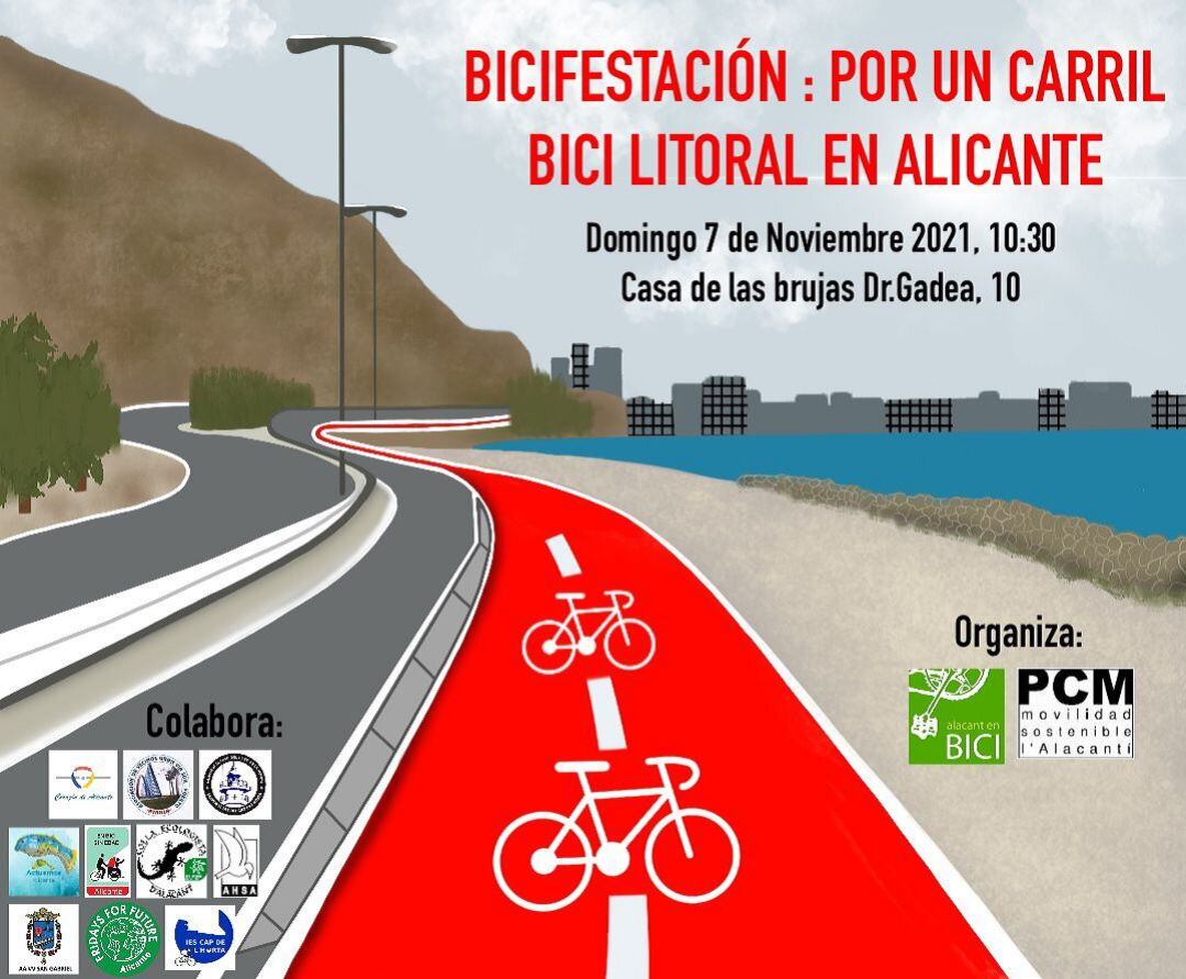 Cartel de la bicifestación del próximo domingo